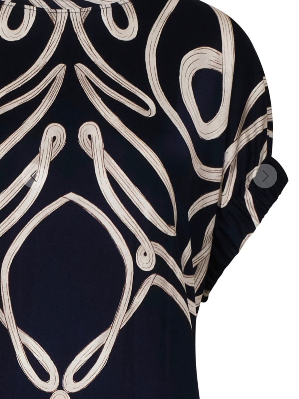 Navy Maxi Dress with Cream Abstract Graphic Print - Picture 4 of 13
